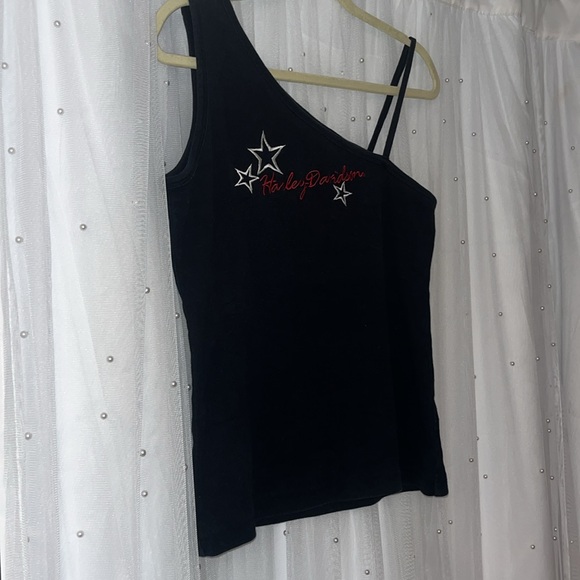 Harley-Davidson Women's Black Asymmetrical Tank Top - Picture 2 of 5